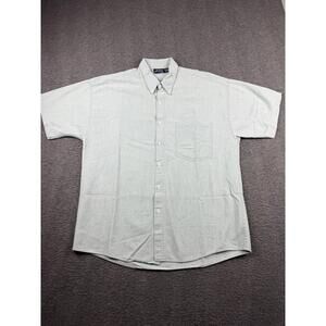 Bon Homme Men's M White Short Sleeve Button Down Shirt Casual Pockets Cotton